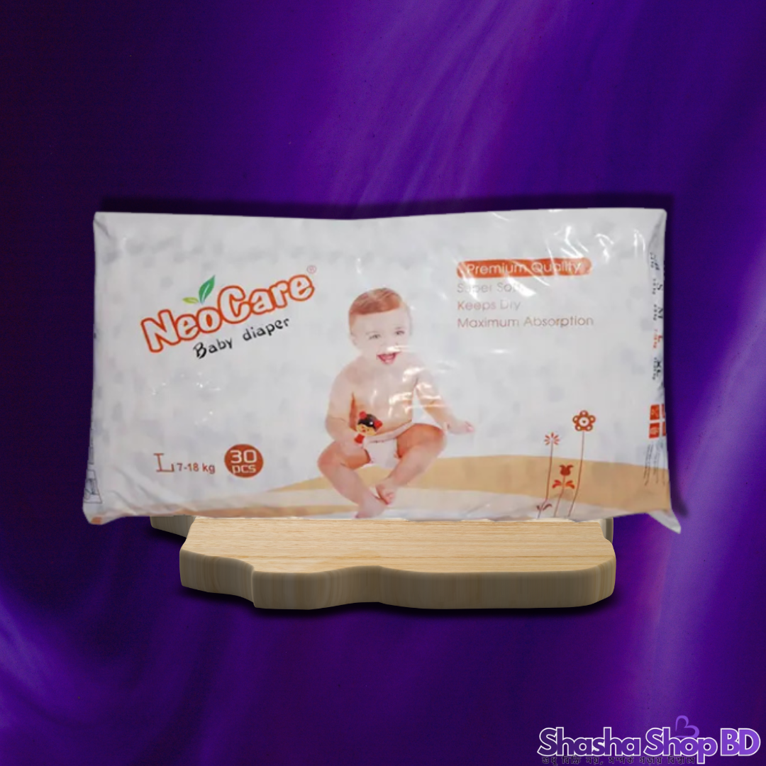 NeoCare Premium Belt Baby Diaper (Large - 30 Pcs) (Softness of Cotton & Superior Protection – সোনামণির আরাম আর সুরক্ষায় কোনো আপস নয়!)