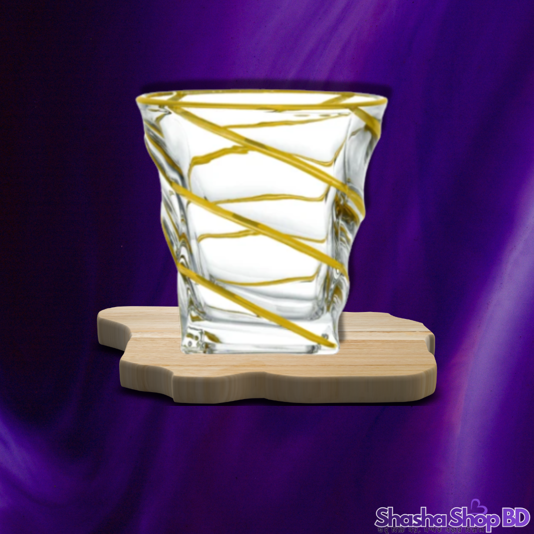 🥃 Loocl Rhombus Design Tumbler Gold Glass - Model: AC56133 (Modern Art in Your Hands – আপনার পানীয় পরিবেশনে যোগ করুন আধুনিক ও শৈল্পিক আভিজাত্য!)