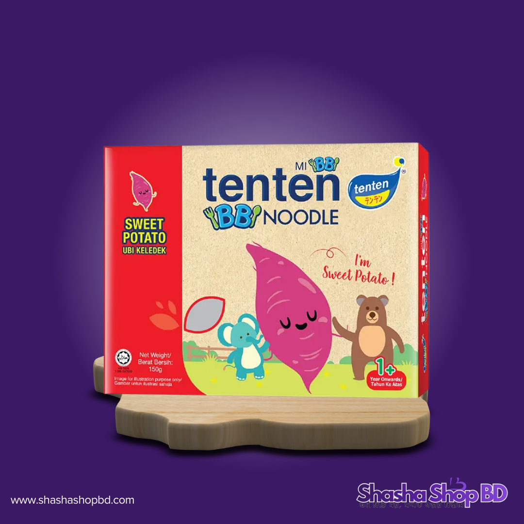 🍜 Tenten Baby Sweet Potato Noodle (150g) (Healthy, Tasty & Halal – মিষ্টি আলুর পুষ্টিতে আপনার সোনামণির প্রিয় নাস্তা!)