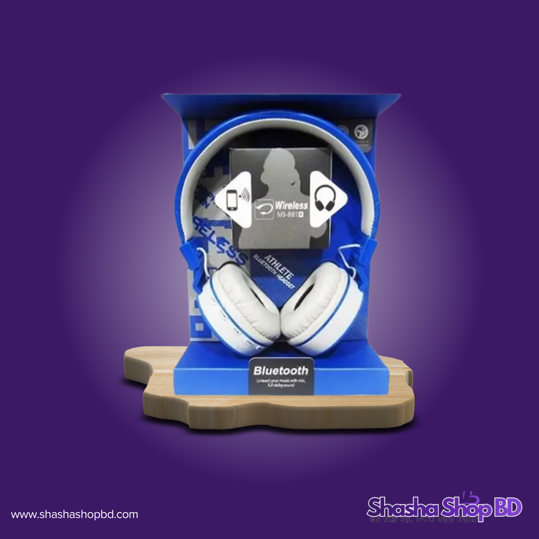 🎧 JBL 881A High Performance Wireless Bluetooth Headphone (Blue) (Extra Bass, Athlete Performance & Foldable Design – আপনার মিউজিক লাইফস্টাইলে আনুন প্রফেশনাল টাচ!)