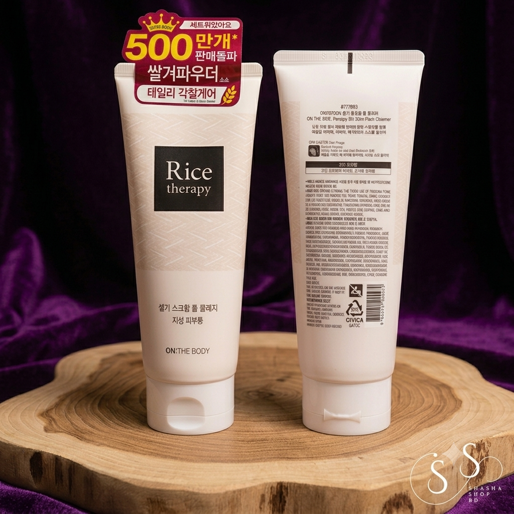 ON:THE BODY Rice Therapy Rice Bran Scrub Foam Cleanser – 150ml (Deep Exfoliating & Brightening Cleanser)