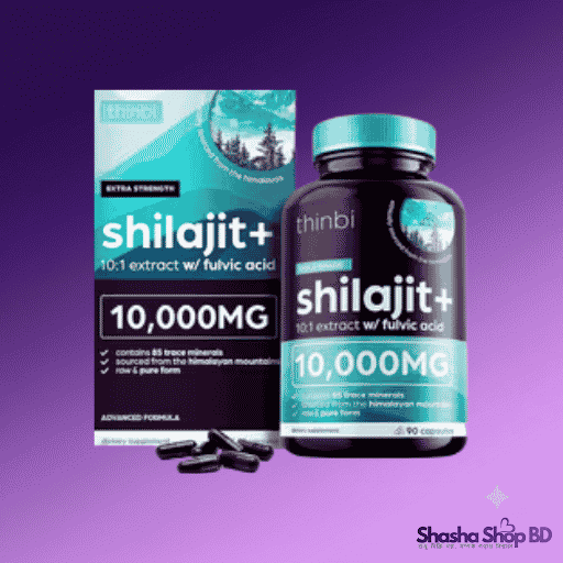 Thinbi Shilajit+ Extra Strength 10:1 Extract 10,000mg with Fulvic Acid - 90 Capsules | 85 Trace Minerals Original USA Imported