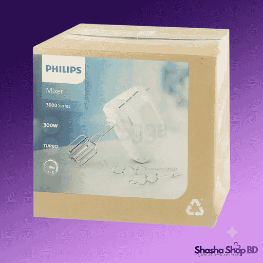 Philips Daily Collection HR3705/11 Hand Mixer - 300W, 5 Speed + Turbo - Shasha Shop BD