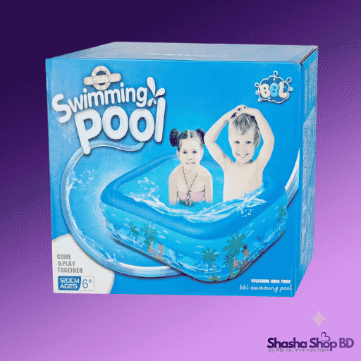 Inflatable Kids Swimming Pool Set 120cm (JR-6000) - Ages 6+ | Shasha Shop BD