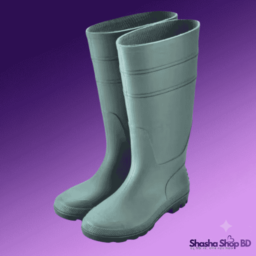 Gumboot Waterproof Rain Boots - Premium Quality Black (Size 44) | Shasha Shop BD