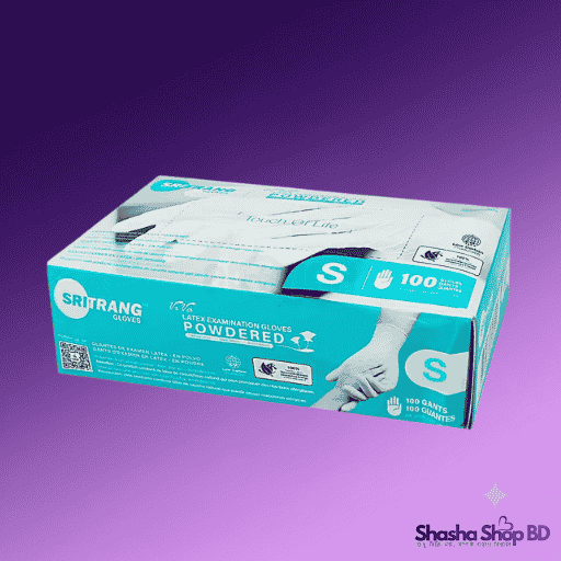 Sritrang Latex Examination Gloves White Size-S - Powdered | Shasha Shop BD