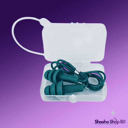 Swimming Ear Plugs (Green) - Corded with Storage Case | Shasha Shop BD