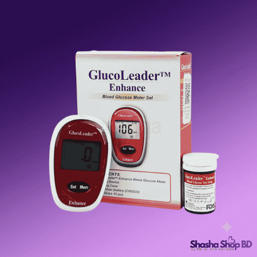 GlucoLeader Enhance Blood Glucose Meter Set (Red) - Shasha Shop BD
