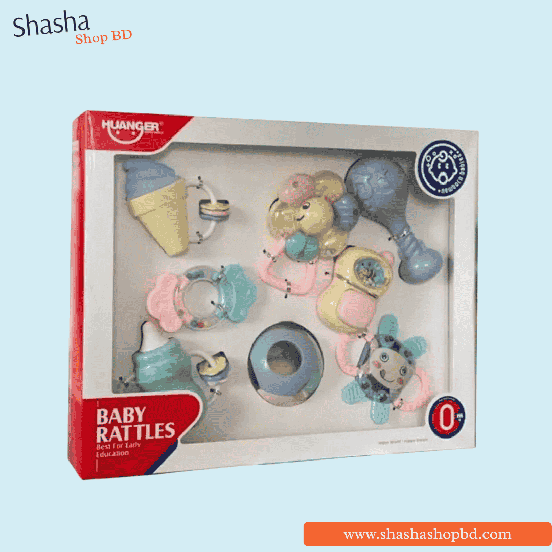 Huanger HE0122 Baby Rattles 8pcs (0m+) | Shasha Shop BD