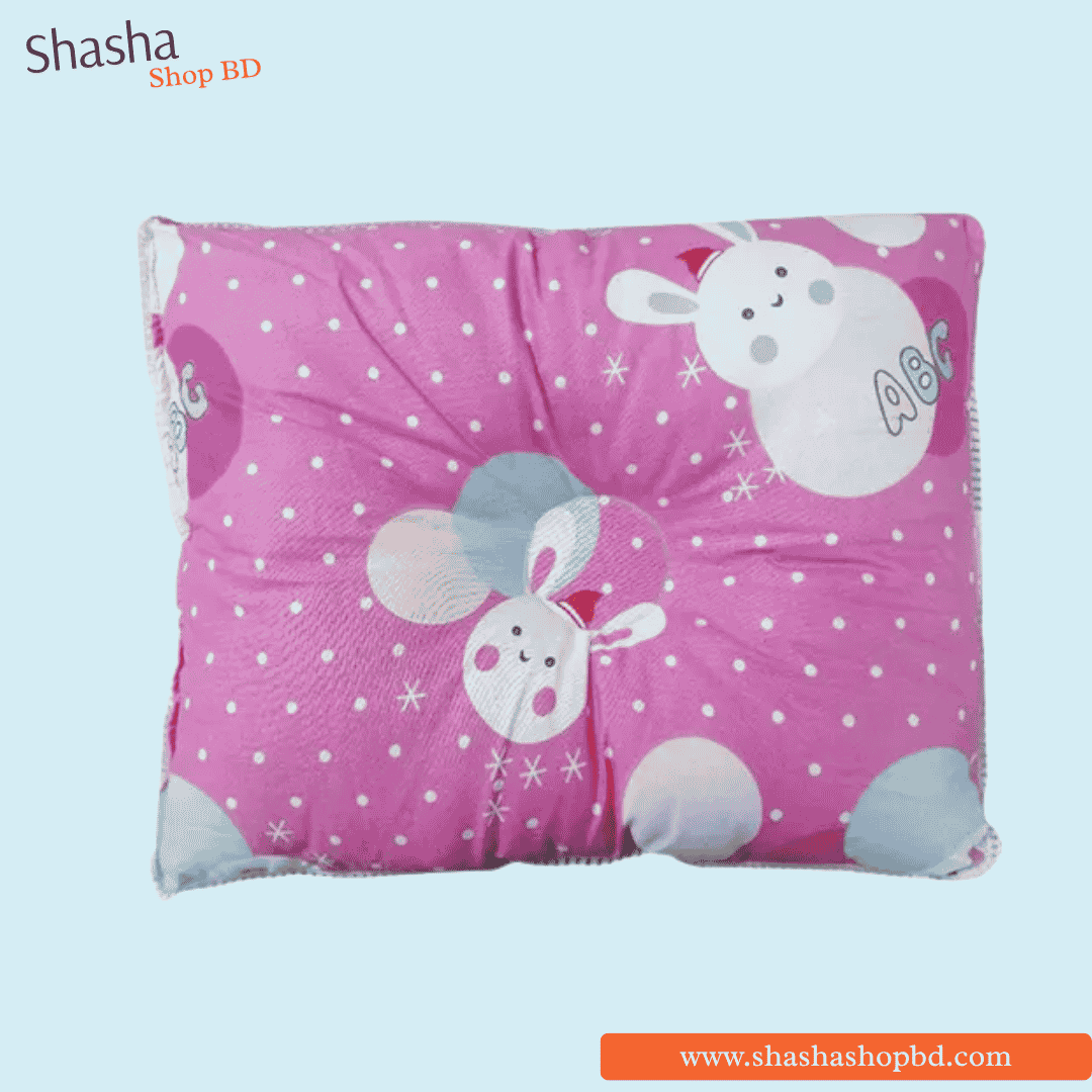 Baby Soft Flower Printed Head Pillow - Small (Pink) | Shasha Shop BD