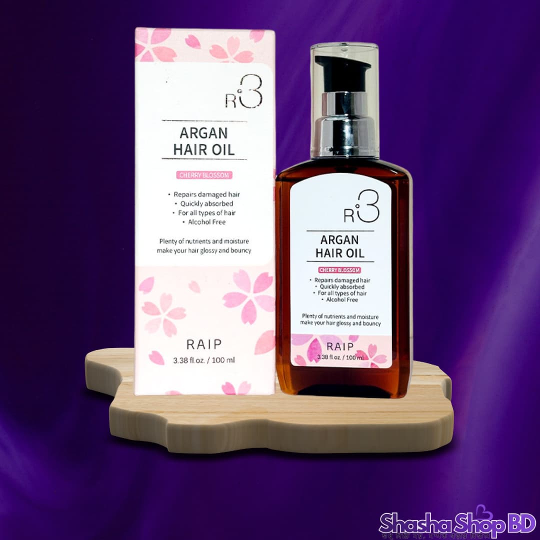 🌸 Raip R3 Argan Hair Oil – Cherry Blossom 100ml | Shasha Shop BD