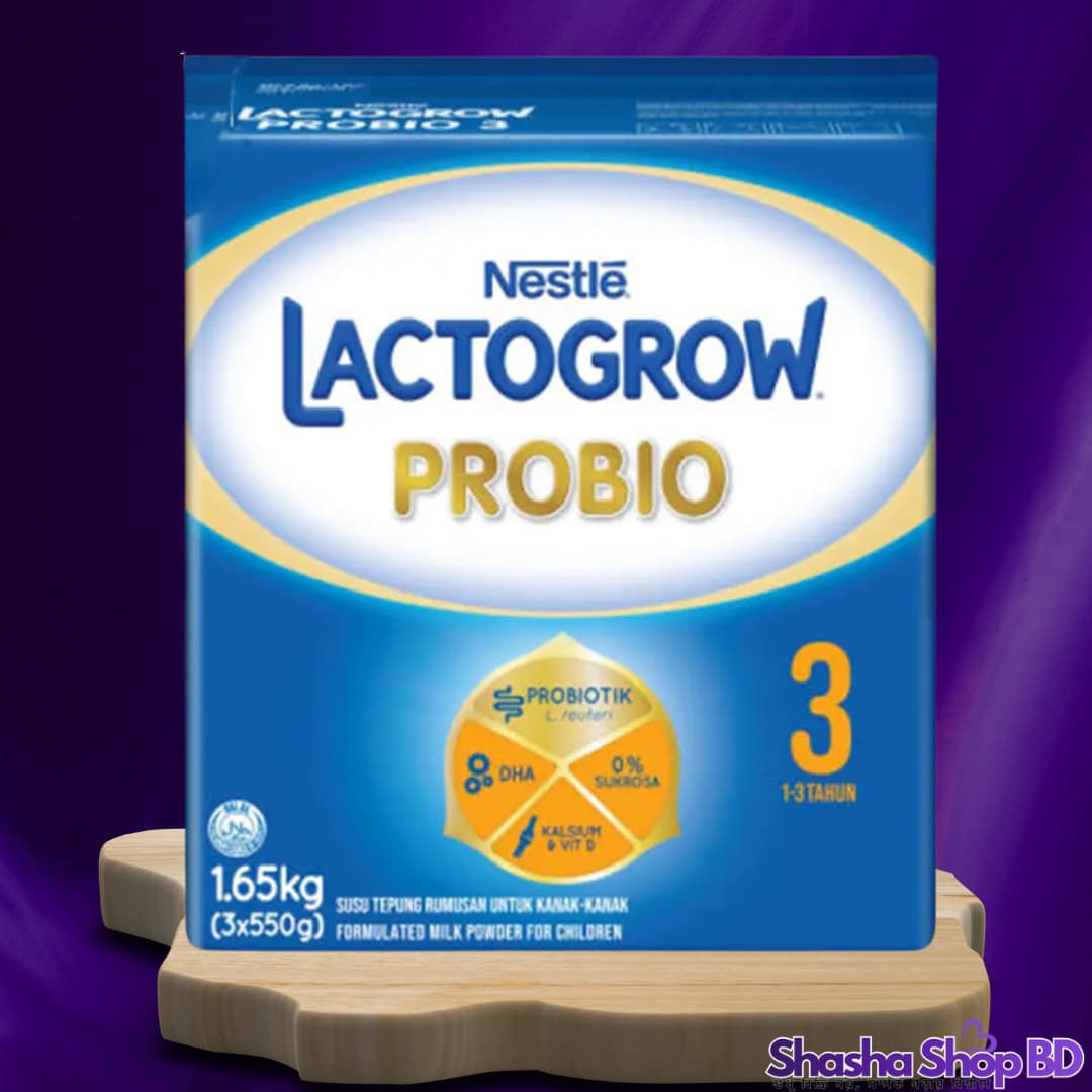 🍼 Nestle Lactogrow 3 Probio Formula Milk Powder (1 to 3 Years) – 1.65kg | Shasha Shop BD
