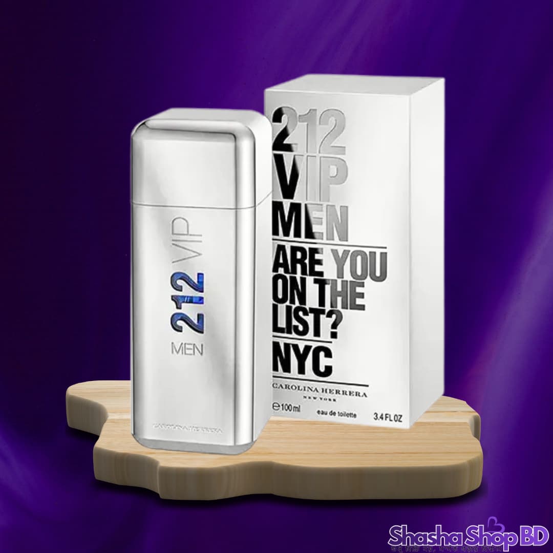 🏙️ Carolina Herrera 212 VIP Men Eau de Toilette Spray – 100ml | Shasha Shop BD