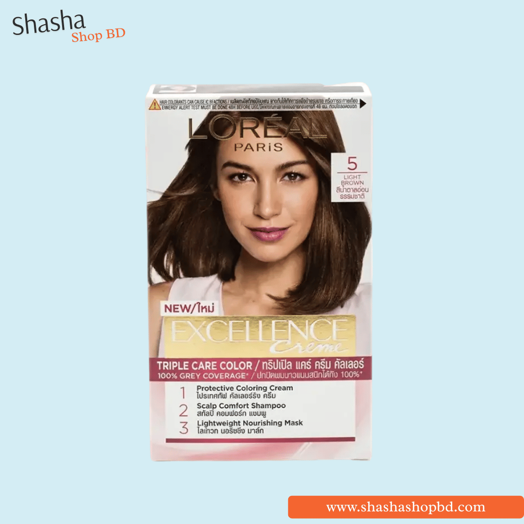 L'Oréal Excellence Creme Hair Color Light Brown 5.00 | Shasha Shop BD