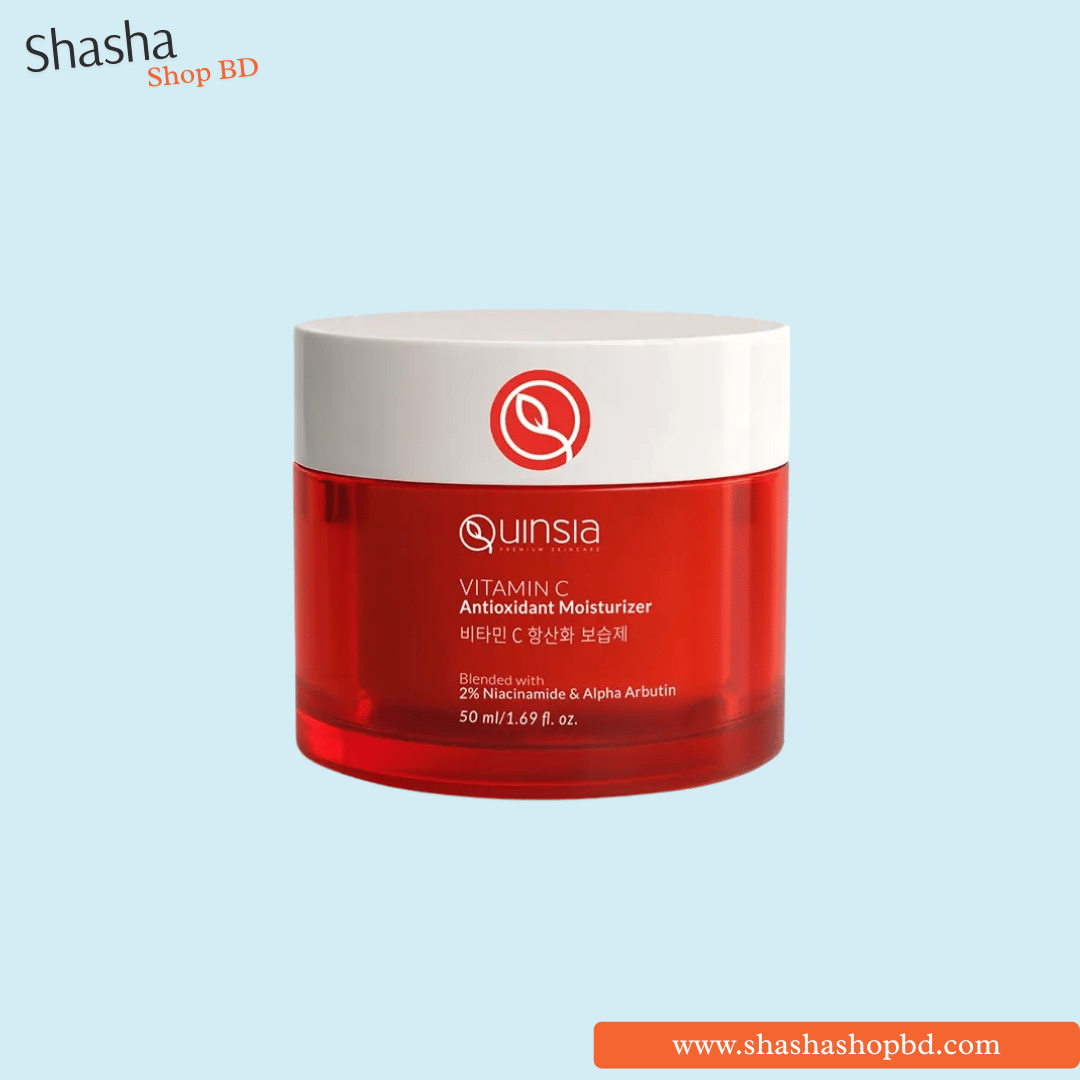 Quinsia Vitamin C Antioxidant Brightening Moisturizer with 2% Niacinamide & Alpha Arbutin - 50ml | Shasha Shop BD