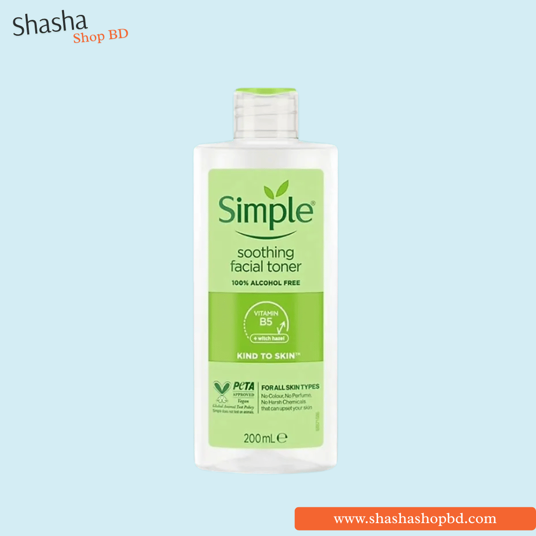 Simple Soothing Facial Toner – 100% Alcohol Free 200ml | সিম্পল স্যুদিং ফেসিয়াল টোনার | Shasha Shop BD