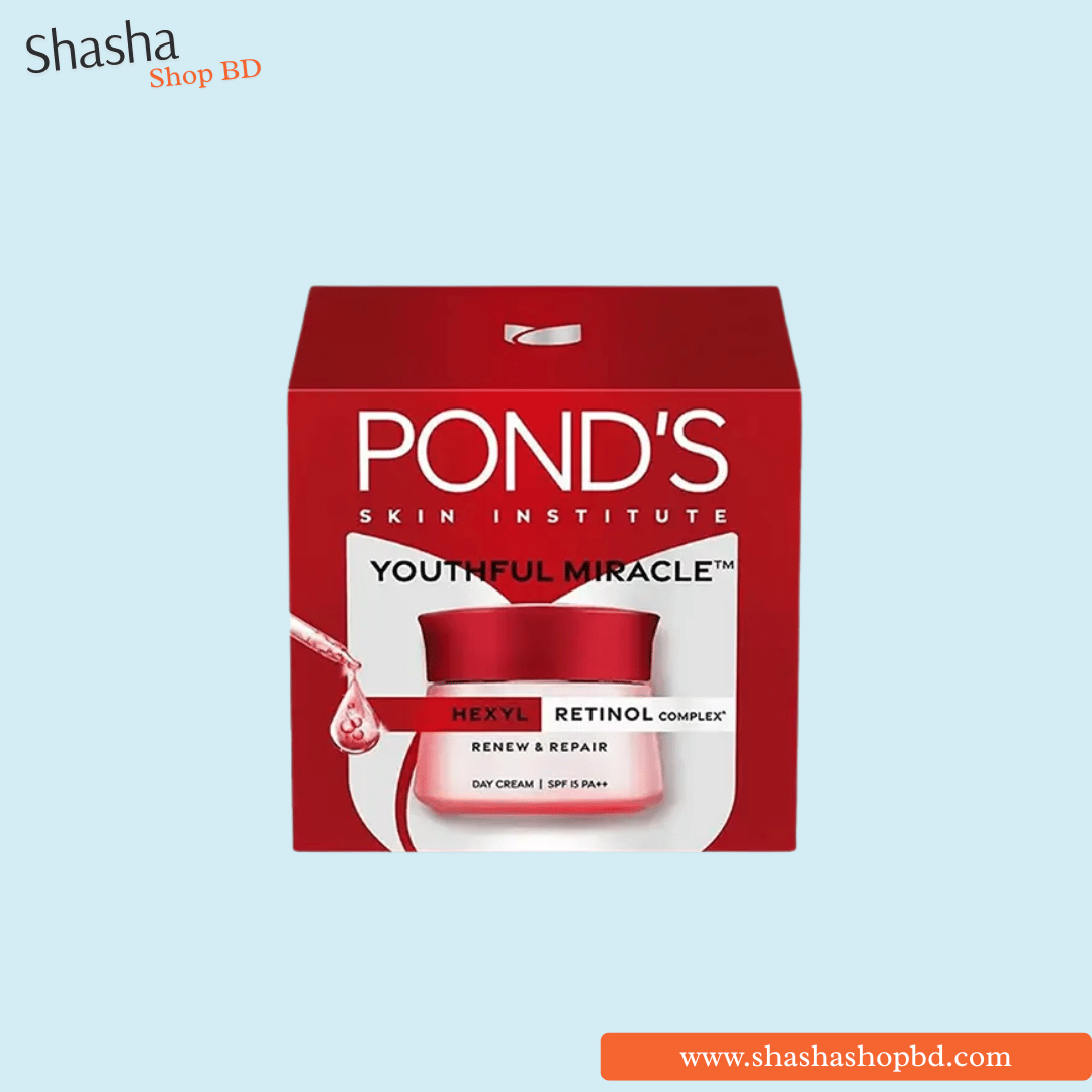 Pond's Youthful Miracle Day Cream 50g | Hexyl Retinol Complex & SPF 15 PA++ | Shasha Shop BD