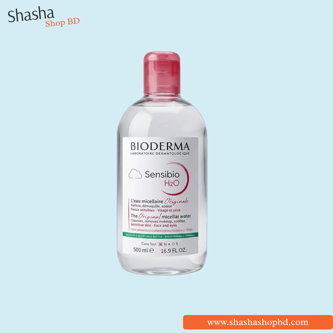 Bioderma Sensibio H2O Micellar Water 500ml | Original Cleansing Water | Shasha Shop BD