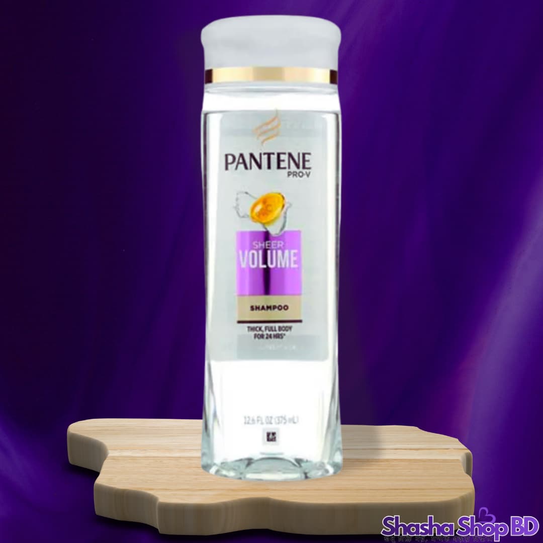 Pantene Pro-V Sheer Volume Shampoo – 375ml (Fuller, Thicker & Healthier Hair – পান ২৪ ঘণ্টা পর্যন্ত চুলের অভাবনীয় ভলিউম এবং বাউন্স!)