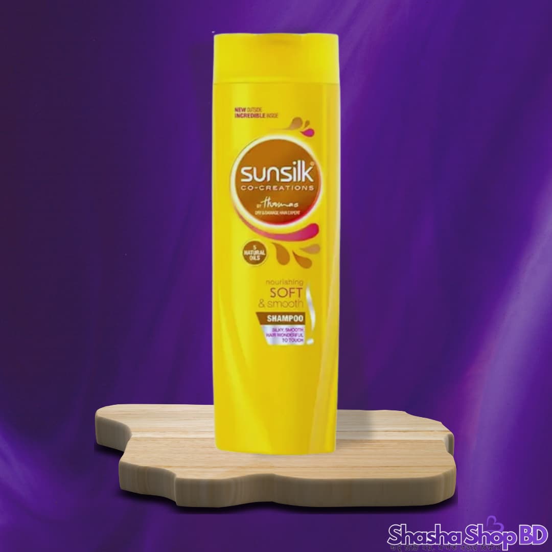 Sunsilk Soft & Smooth Shampoo – 300ml (With 5 Natural Oils – রুক্ষ চুলকে করুন রেশমি কোমল এবং স্পর্শ করার মতো আকর্ষণীয়!)