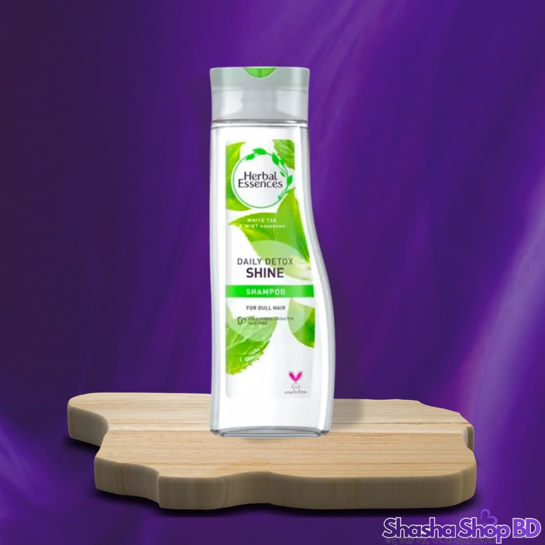 Herbal Essences Daily Detox Shine Shampoo – 400ml (White Tea & Mint – নিস্তেজ চুলের জন্য গভীর ডিটক্স এবং প্রাকৃতিক উজ্জ্বলতা!)