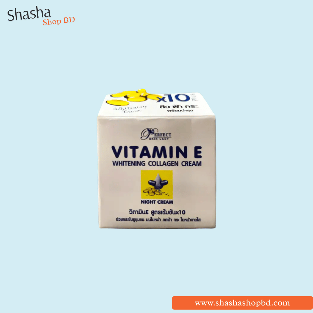 Perfect Skin Lady Vitamin E Whitening Collagen Night Cream 15g | ভিটামিন ই নাইট ক্রিম | Shasha Shop BD