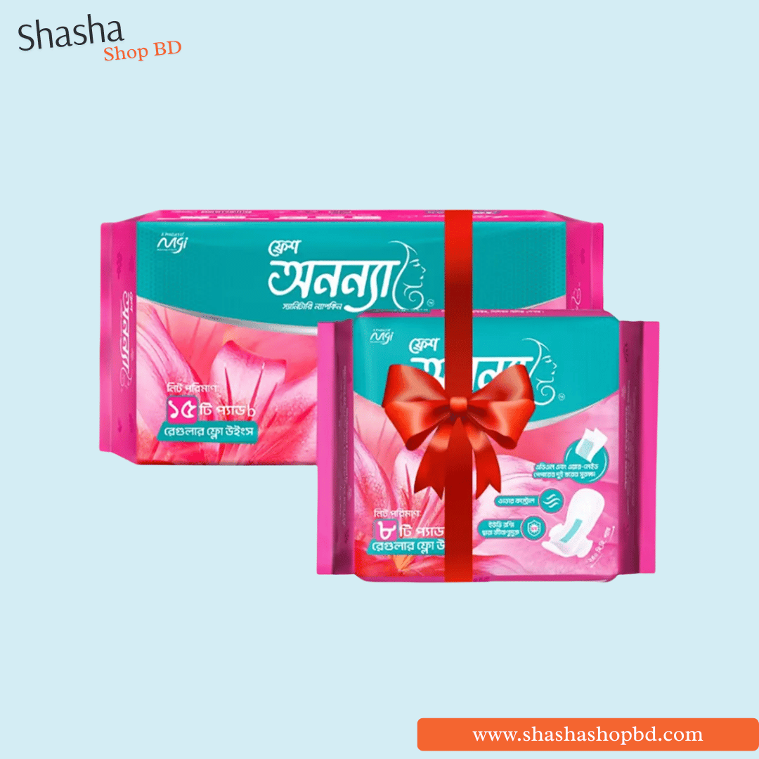 Fresh Anonna Regular Flow Wings Sanitary Napkin 15 Pads | ফ্রেশ অনন্যা স্যানিটারি ন্যাপকিন | Shasha Shop BD