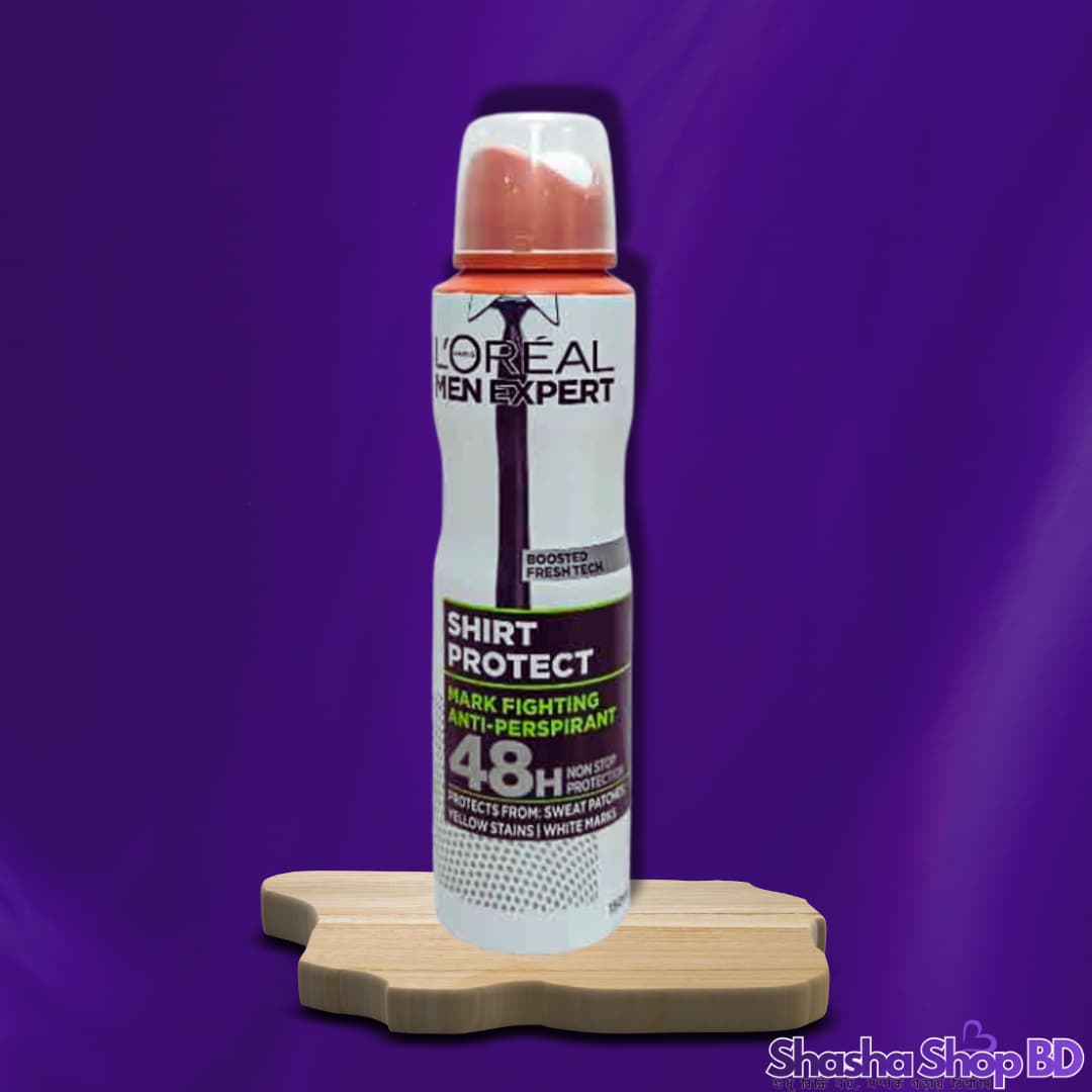 L'Oréal Paris Men Expert Shirt Protect Anti-Perspirant – 150ml (Mark Fighting Technology – আপনার শার্ট থাকুক দাগহীন এবং আপনি থাকুন সারাদিন সতেজ!)