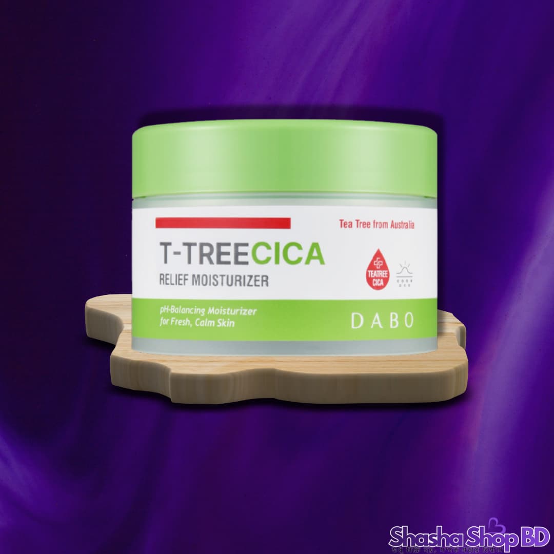 Dabo T-Tree Cica Relief Moisturizer Cream (50ml) (Soothing, Trouble Care & Oil-Water Balance – ব্রন প্রবণ এবং সেনসিটিভ ত্বকের পরম বন্ধু!)