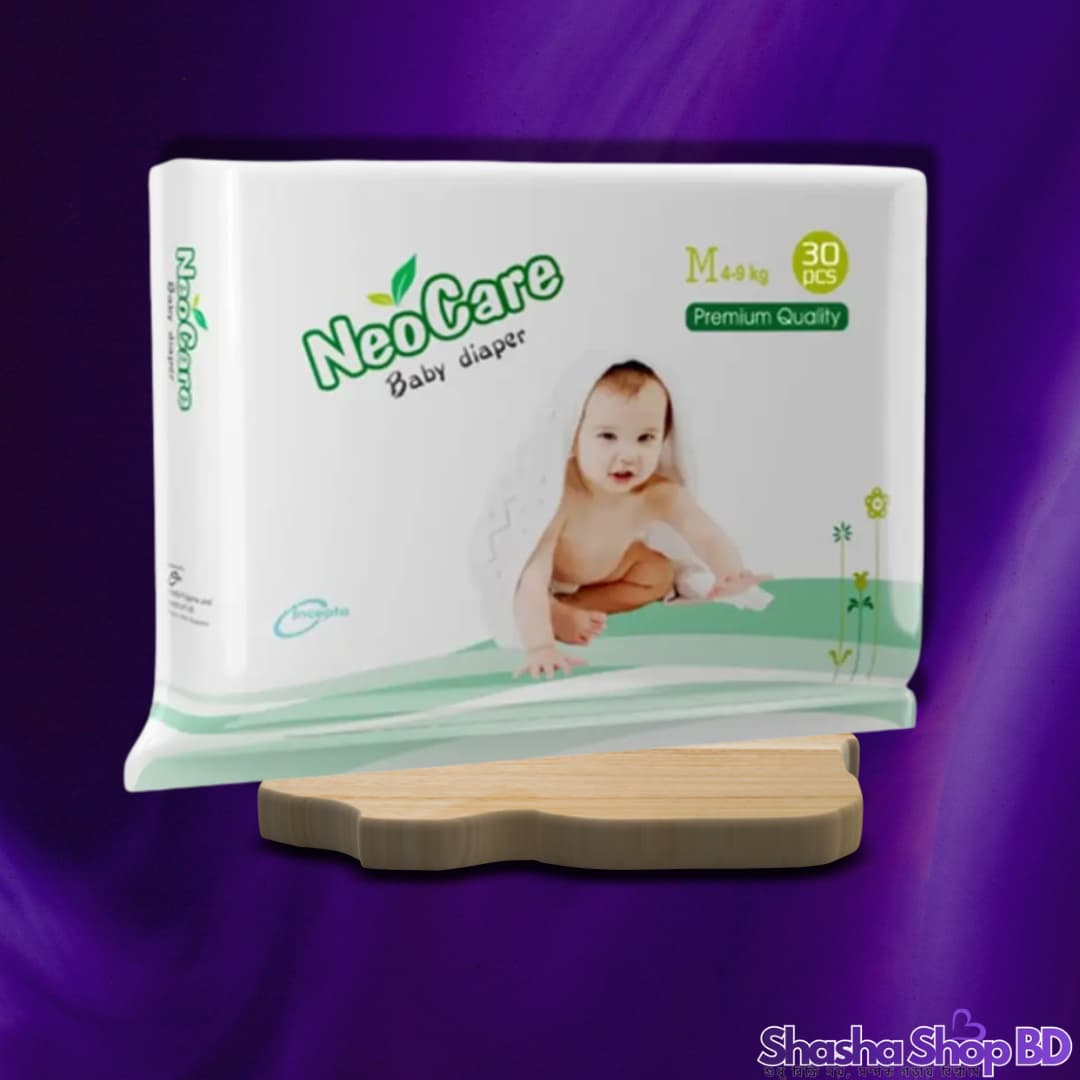 NeoCare Premium Belt Baby Diaper (M) – 30 Pcs (Premium Quality, Breathable Layer & Super Absorbent – আপনার সোনামণির কোমল ত্বকের জন্য সেরা সুরক্ষা!)