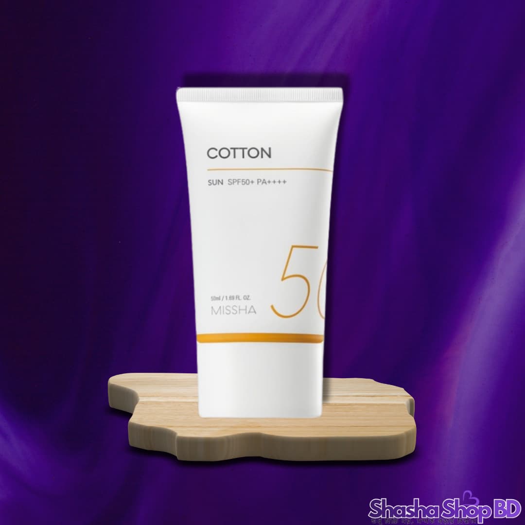 MISSHA Cotton Sun Block (50ml) (SPF 50+ PA++++, Matte Finish & Oil Control – সারাদিন পান তুলোর মতো ফ্রেশ ও ম্যাট ত্বক!)