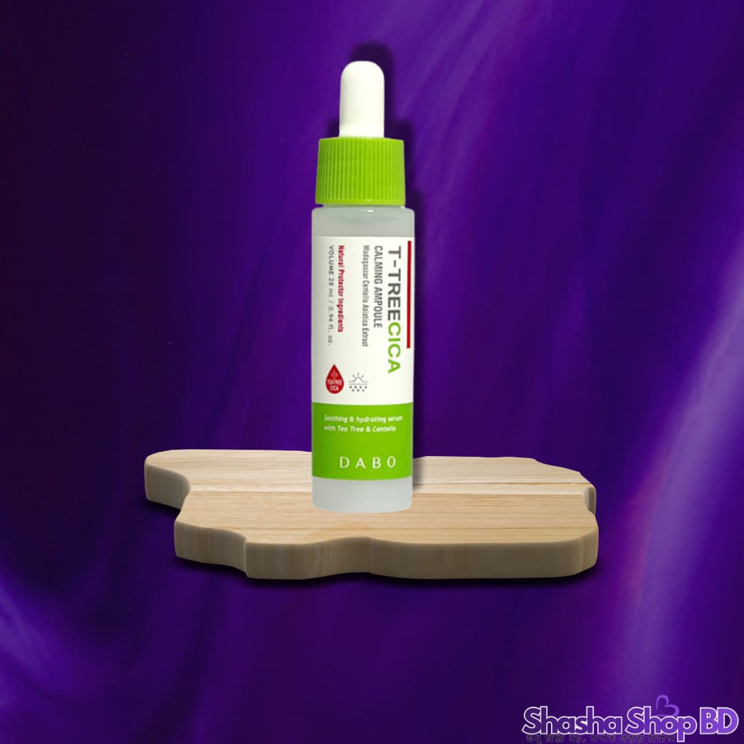 Dabo T-Tree Cica Calming Ampoule (28ml) (Tea Tree & Cica Synergy, Acne Solution & Redness Relief – ব্রণ এবং সেনসিটিভ ত্বকের জন্য পকেট-ফ্রেন্ডলি ম্যাজিক!)