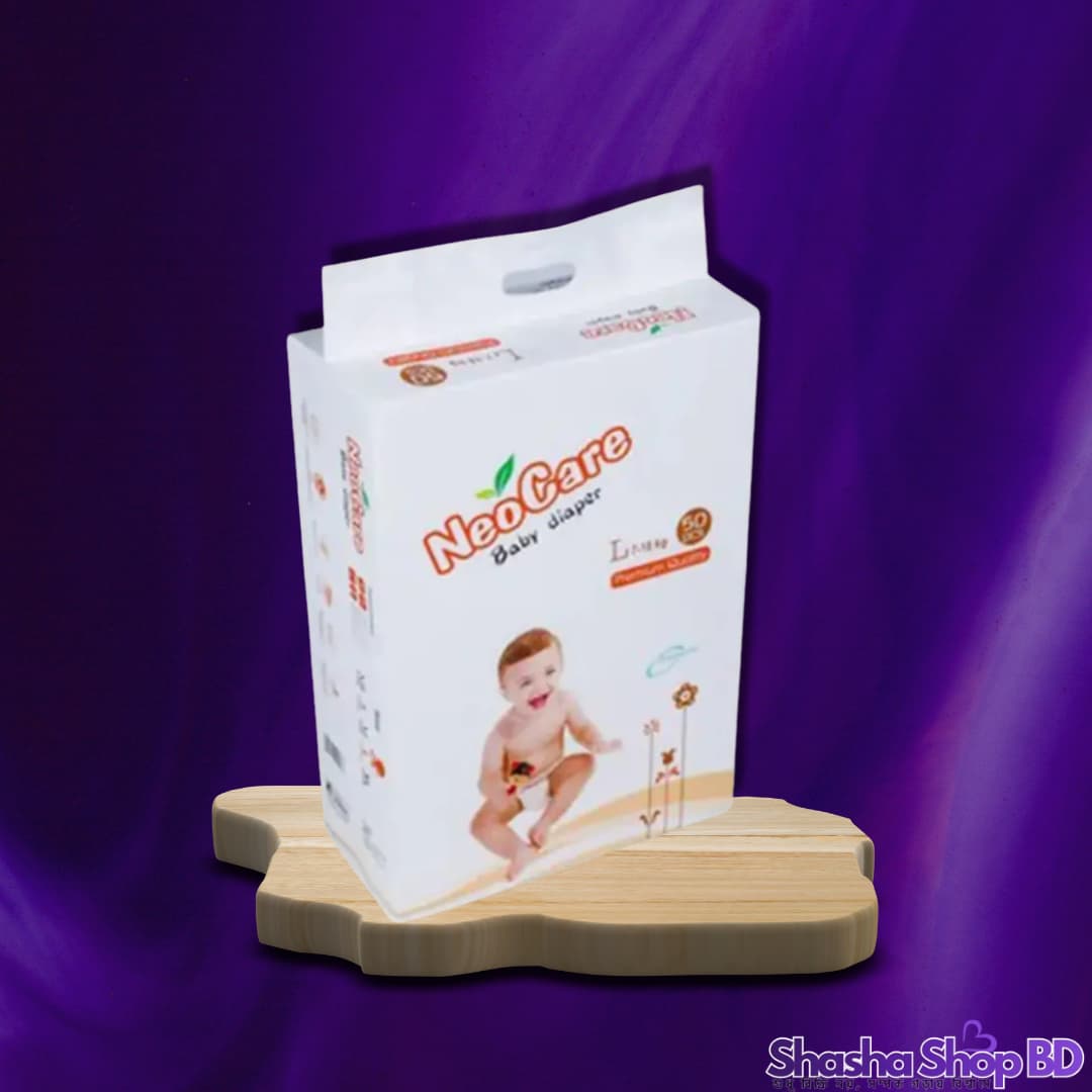 NeoCare Premium Belt Baby Diaper (Large - 50 Pcs) (Softness of Cotton & Superior Protection – সোনামণির আরাম আর সুরক্ষায় কোনো আপস নয়!)