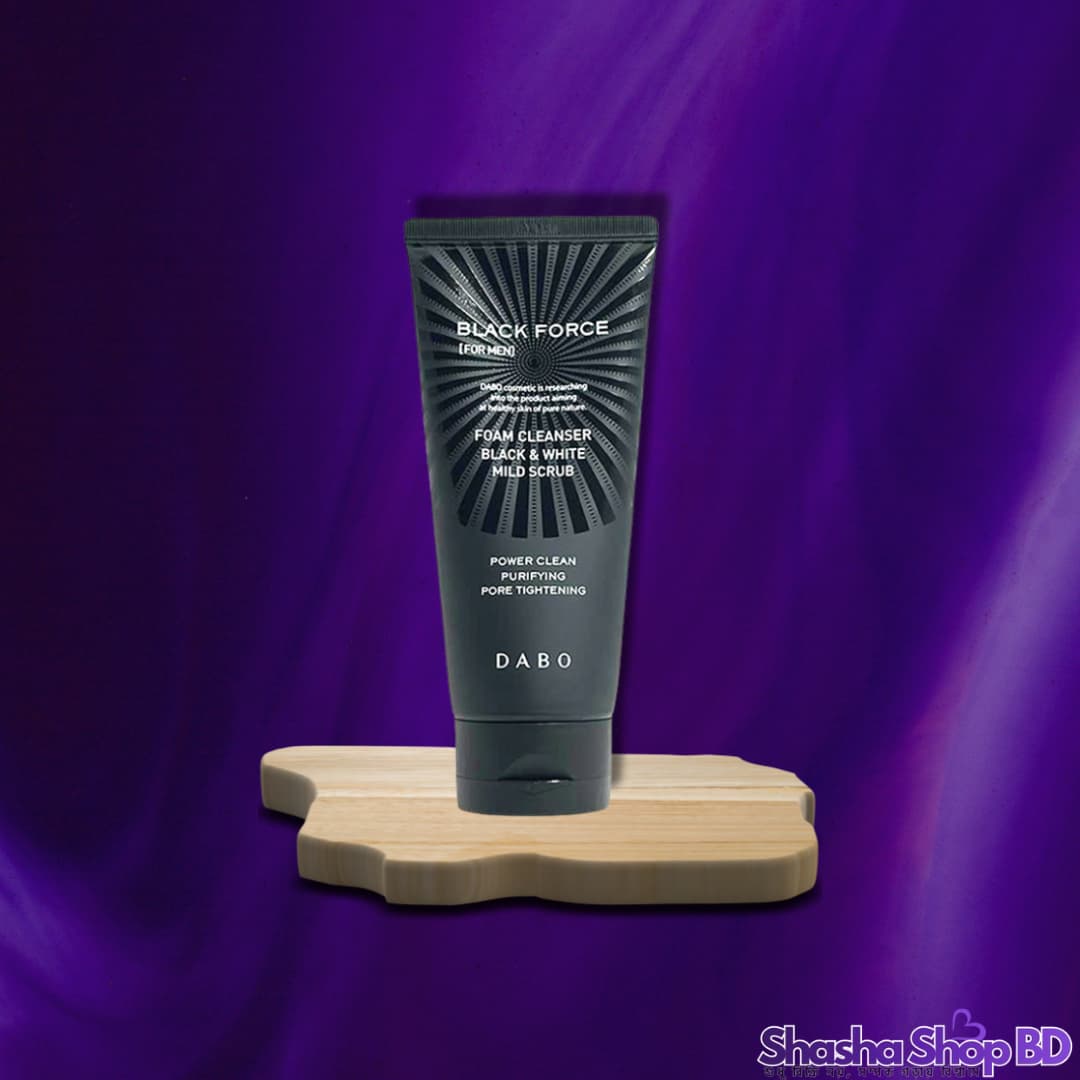 Dabo Black Force For Men Foam Cleanser (120ml) (Deep Cleansing & Oil Control – পুরুষদের শক্ত ত্বকের গভীর থেকে ময়লা পরিষ্কার করে পান ফ্রেশ ও পাওয়ারফুল লুক!)