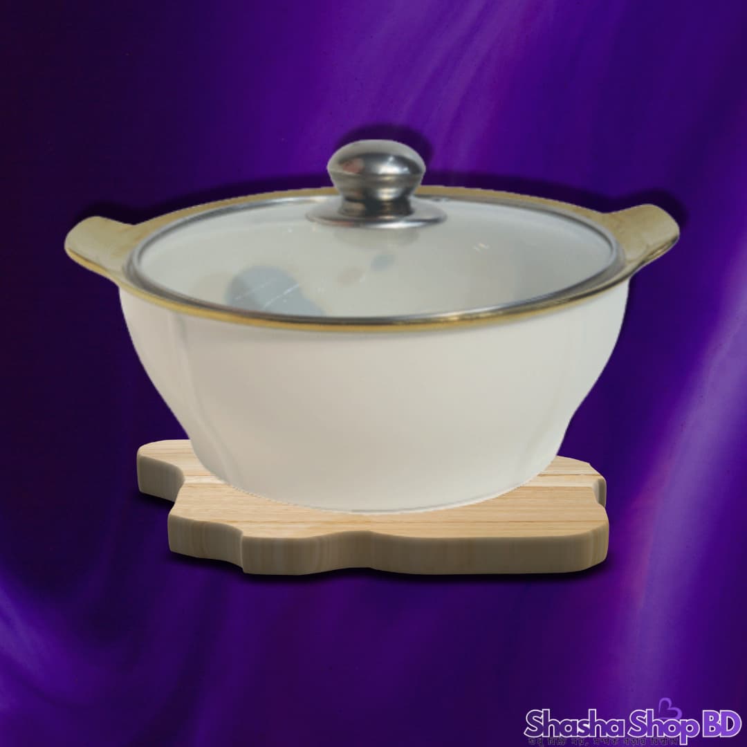 CC Ceramic Soup Pot with Glass Lid (Premium White) (Elegant Serving & Cooking – আপনার ডাইনিং টেবিলে নিয়ে আসবে আভিজাত্যের ছোঁয়া!)