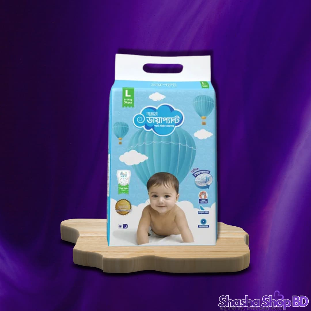 Bashundhara Diapant Pant Style Baby Diaper (Large - 30 Pcs) (Ultimate Dryness & Comfortable Fit – আপনার সোনামণির জন্য দেশের সেরা সুরক্ষা!)