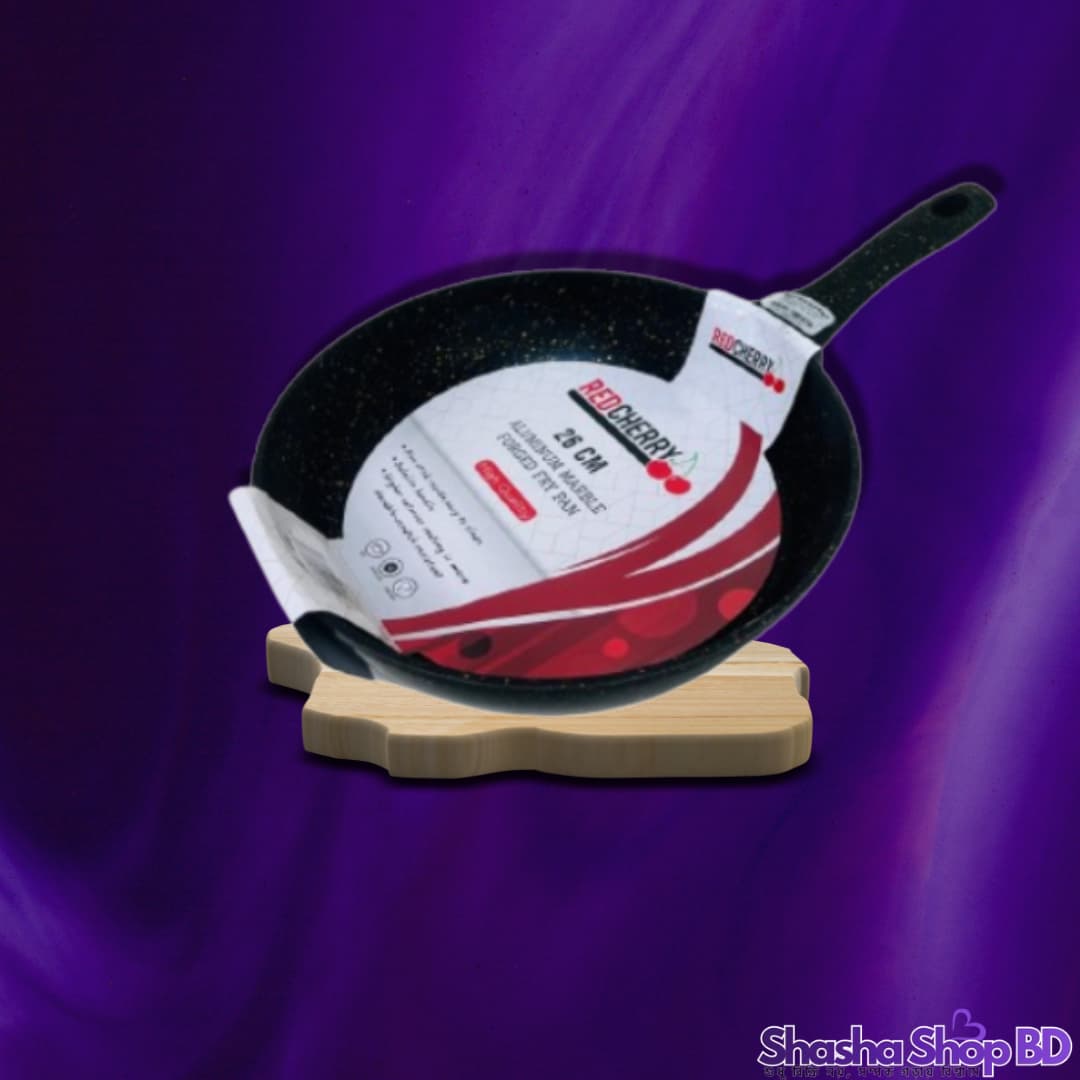 🍳 Red Cherry Aluminum Marble Forged Fry Pan (26 CM) (Superior Non-Stick Performance – স্বাস্থ্যসম্মত রান্নার জন্য আপনার কিচেনের সেরা সঙ্গী!)