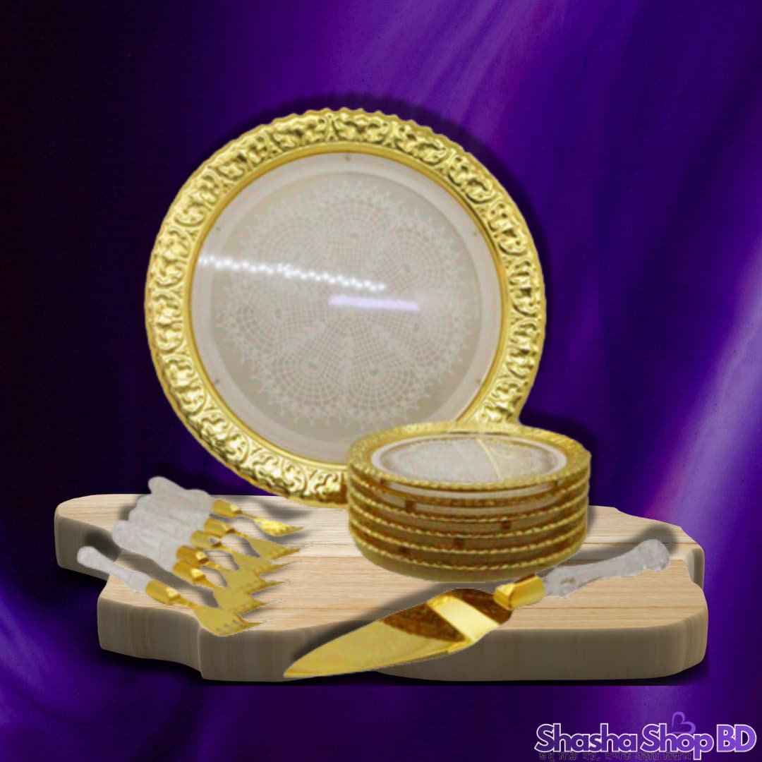 WCL Royal Cake Server Set (14 Pcs) - Model: JCS-8000-G (Celebrate in Style, Serve with Elegance – আপনার প্রতিটি উৎসব হোক রাজকীয়!)