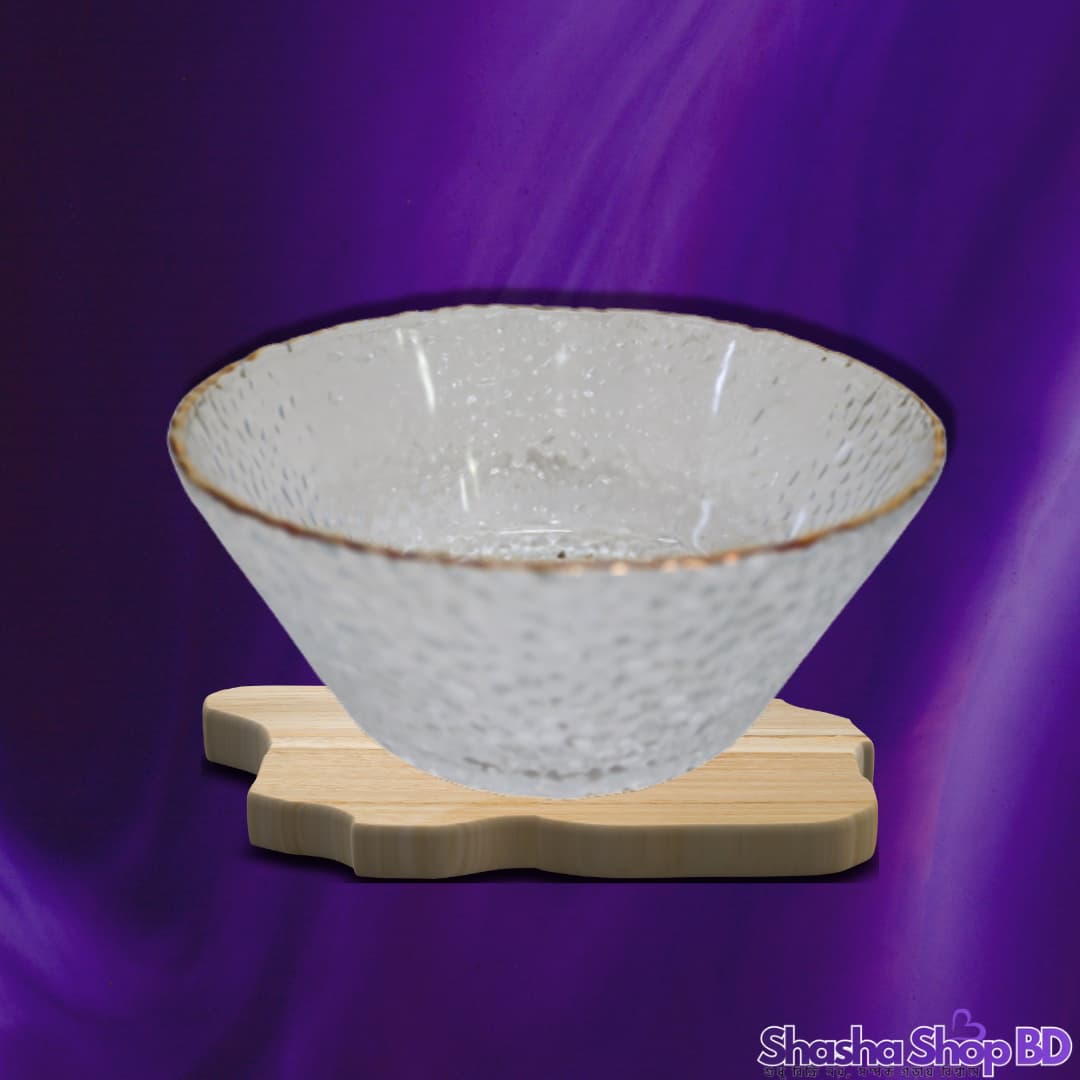 🥗 Rongzhi Glass Oval Bowl with Gold Rim - Model: SJ152 (Sophisticated Serving, Artistic Design – আপনার ডাইনিং টেবিলে নিয়ে আসুন আভিজাত্যের নতুন সংজ্ঞা!)