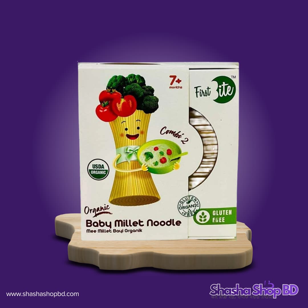 🍜 First Bite Combi 2 Organic Baby Millet Noodle (180g) (Nutritious, Gluten-Free & USDA Organic – আপনার সোনামণির প্রথম সলিড খাবারের সেরা শুরু!)