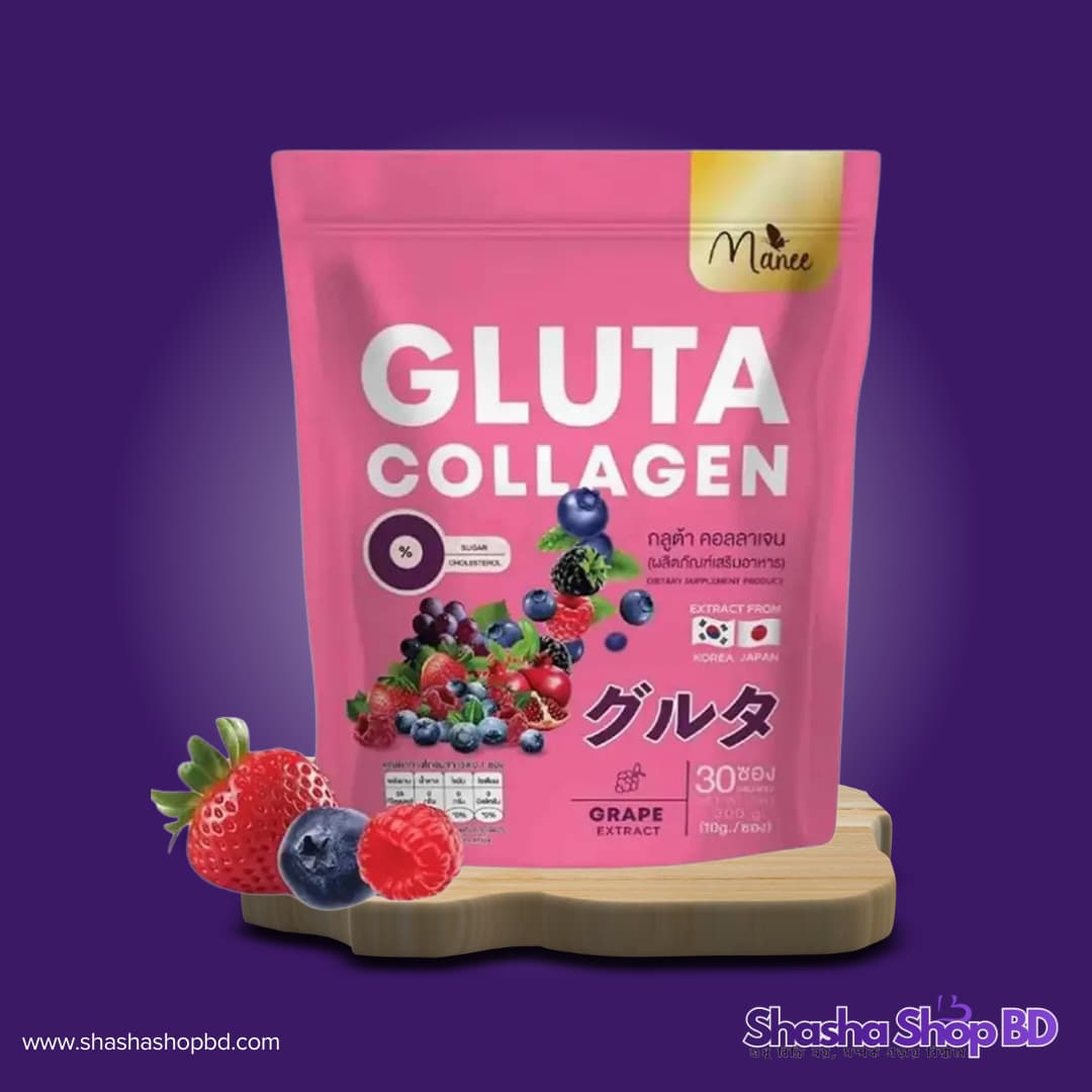Manee Gluta Collagen Plus Grape Extract (30 Sachets) (Skin Whitening & Anti-Aging Formula – ভেতর থেকে উজ্জ্বলতা আর তারুণ্য ফিরিয়ে আনুন!)