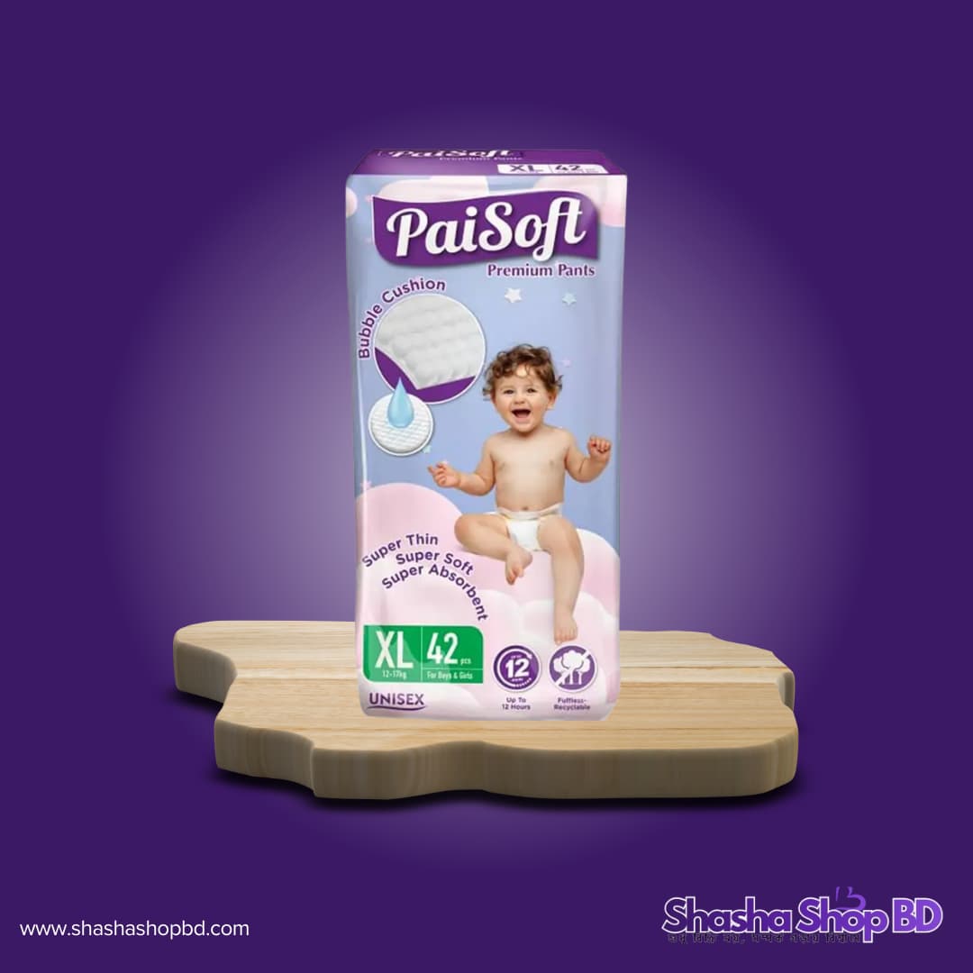 👶 Paisoft Premium Pants Baby Diaper (XL - 42 Pcs) (Ultra-Soft, Super Absorbent & Breathable – আপনার সোনামণির জন্য প্রিমিয়াম কেয়ার!)