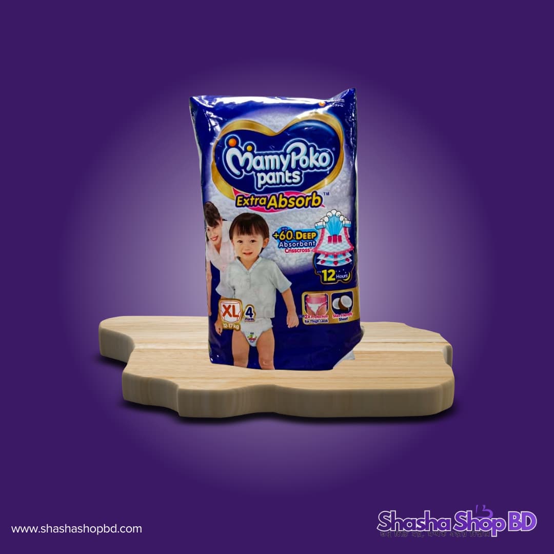 👶 MamyPoko Pants Standard (XL 4pcs - 10 Pack Bundle) (40 Pcs Total | 12-17 kg | Ultimate Comfort & Value Pack)