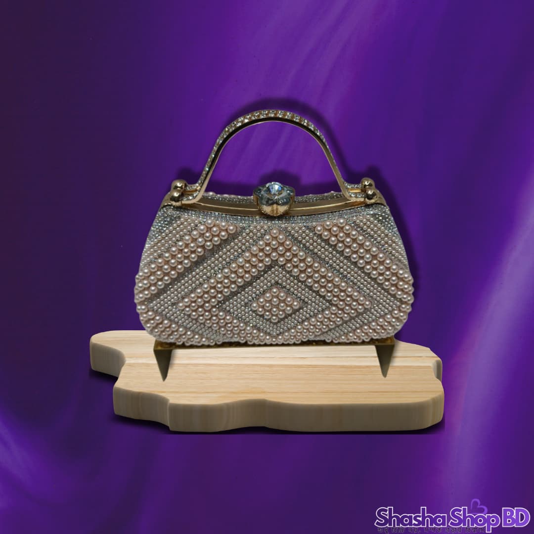 এলিগেন্ট ডায়মন্ড-কাট স্টোন স্লিং ব্যাগ - Classic Luxury Diamond-Cut Sling Bag
