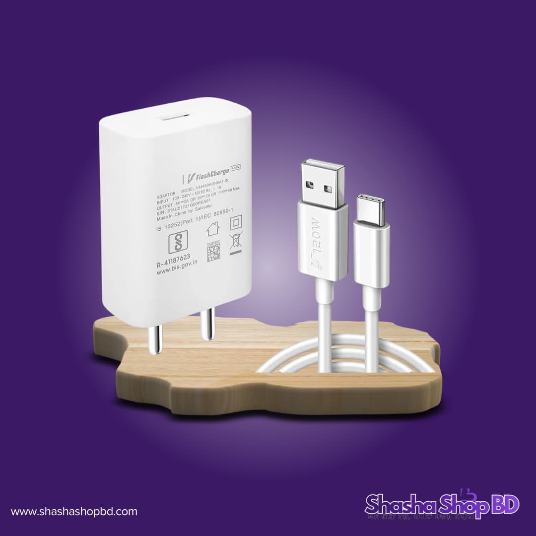 ⚡ Vivo X60 44W USB A Flash Charger (Super Fast Charging, FlashCharge Technology & Maximum Safety – আপনার স্মার্টফোনের জন্য অরিজিনাল চার্জিং সলিউশন!)