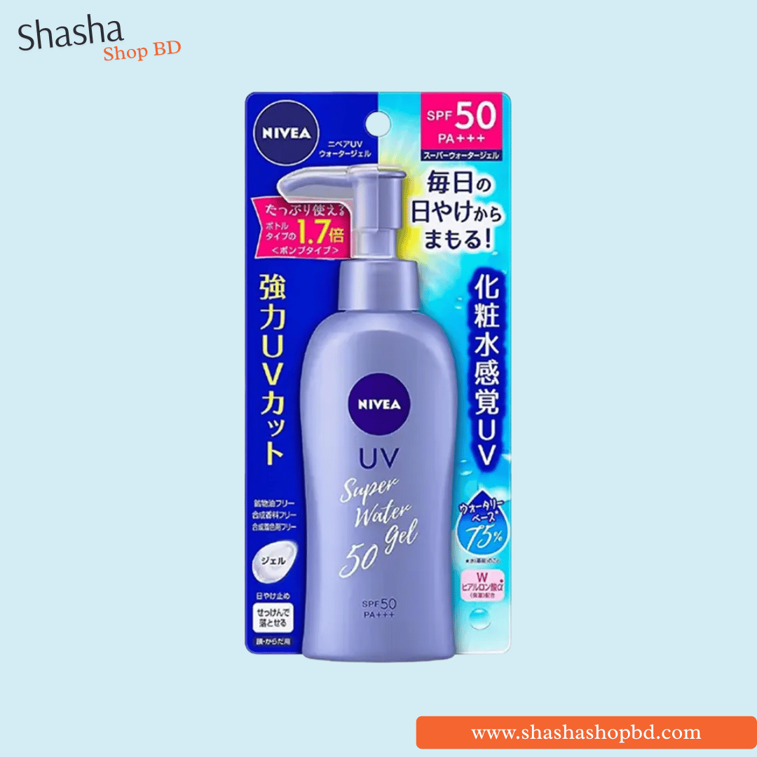 Nivea UV Super Water Gel SPF 50 PA+++ 140g (Pump Type) | Shasha Shop BD