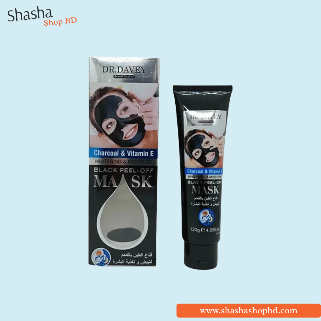 Dr.Davey Charcoal & Vitamin E Black Peel Off Mask 120g | Shasha Shop BD