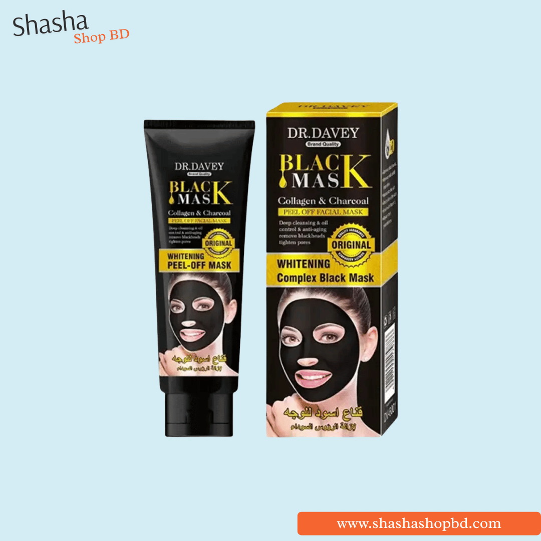 Dr.Davey Black Mask Collagen & Charcoal Peel Off Facial Mask 120g | Shasha Shop BD