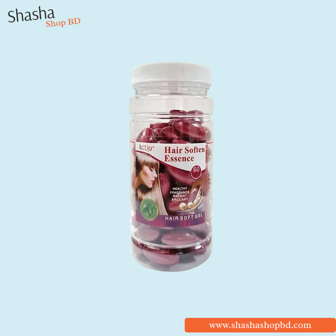 Actio Hair Soften Essence Hair Oil Capsules Maroon 60Caps | Shasha Shop BD