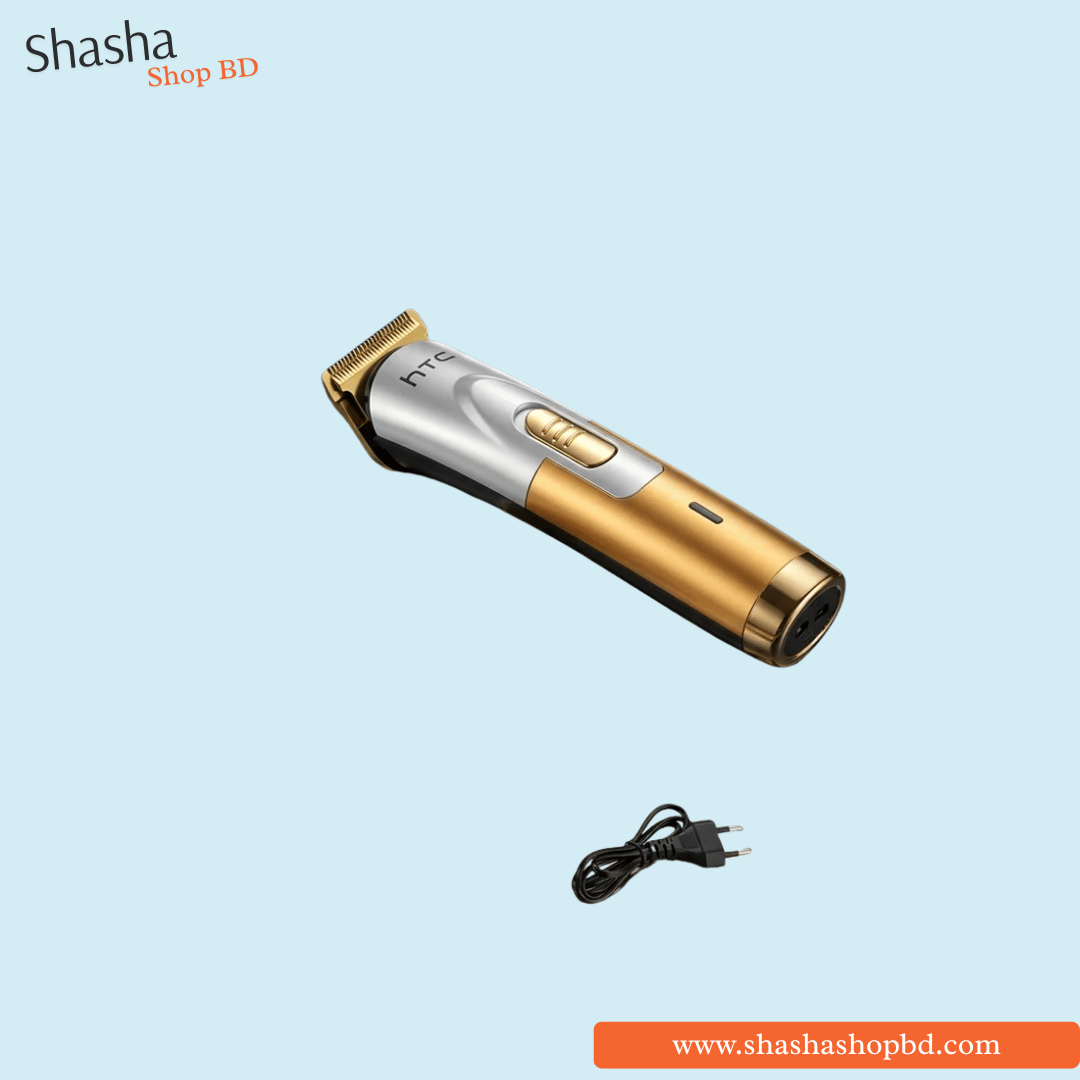 HTC AT-518B Rechargeable Hair Trimmer Gold | Shasha Shop BD